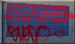Feeble attempt at profundity by Transvestite Drug Addict in Back Alley.  Boyz'R'us!