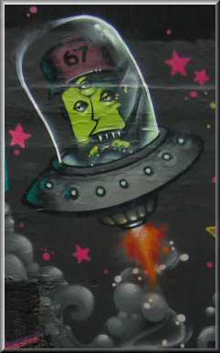 Spaceship Pender St Graffiti - Vancouver BC