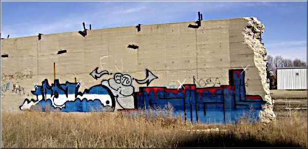 Graffiti on Crumbling Prairie Artifact