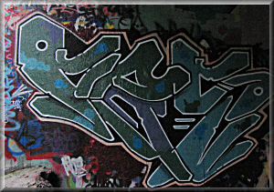 Wall Graffiti, Under Bridge, Mosquito Creek, North Vancouver, BC Wall Graffiti, Under Bridge, Mosquito Creek, North Vancouver, BC