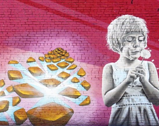 Peeta Graffiti Mural - Dandelion Kiss portion of "Paint Your Faith"
