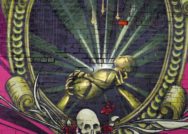 Peeta Mural Graffiti: "Paint Your Faith" - child & skull section
