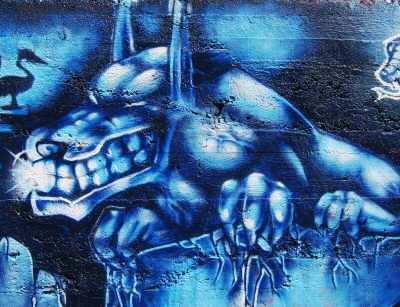 Blue Pharoh Graffiti on Pender St - Highlight of Bloodhound Beast