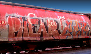 E2E - PHEAR - Whole car graffiti - Canada trains